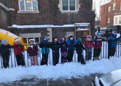 Outdoor play in the snow - group photo